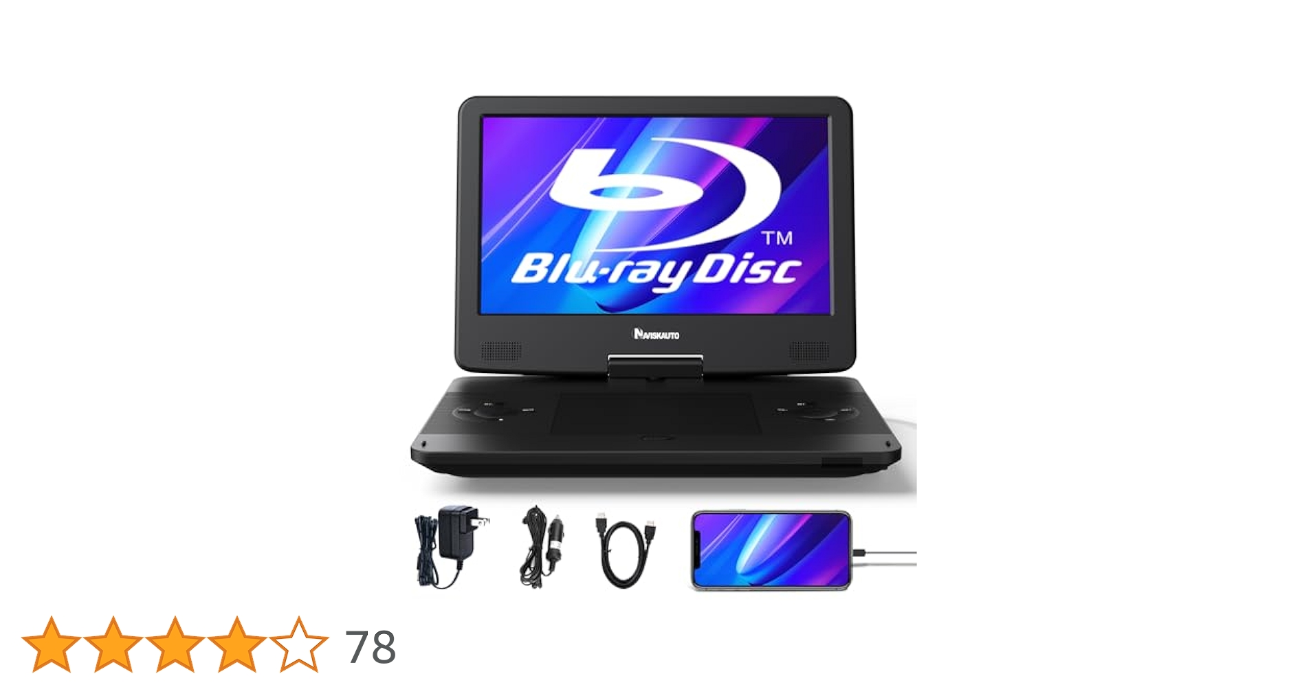 格安 naviskauto ポータブルBlu-rayプレーヤー PB1302B Amazon | 13.3インチ ポータ | NAVISKAUTO | ポータブル